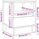 vidaXL Tables de chevet 2 Pièces chêne fumé 40x35x50 cm bois ingénierie