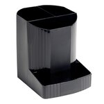Pot à crayons ECO BLACK Noir 4 compartiments avec avancée EXACOMPTA