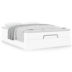 VidaXL Cadre de lit ottoman avec matelas blanc 140x190 cm similicuir