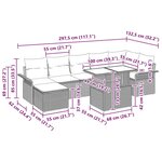 vidaXL Ensemble de 8 Pièces de Canapés de Jardin avec Coussins Marron Poly Rotin