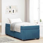 vidaXL Cadre de lit avec matelas avec matelas Bleu 80 x 200 cm Velours