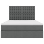 vidaXL Lit avec des lumières à LED Gris foncé 140 x 200 cm tissu