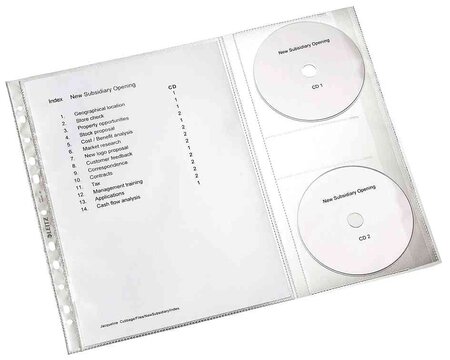 Sachet de 5 pochettes perforée avec rabat cd a4 pp 0 12 mm leitz