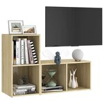 vidaXL Meubles TV 2 Pièces Chêne sonoma 72x35x36 5 cm Bois d'ingénierie