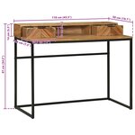 vidaXL Bureau avec tiroir Marron 110 x 50 x 87 cm Bois d'acacia massif