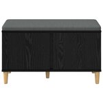 vidaXL Banc d'entrée avec coussin Chêne noir 80 x 38 x 46 cm