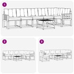 vidaXL Ensemble de canapés d'extérieur 7 Pièces Blanc et Beige