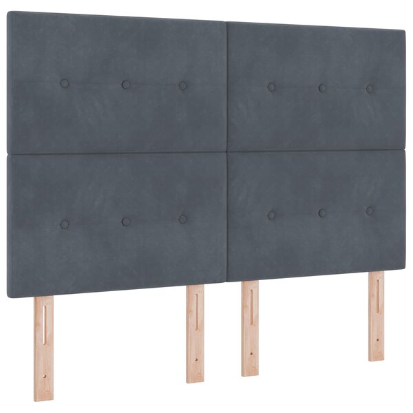 vidaXL Tête de lit LED avec bandes LED Gris 144 cm Velours