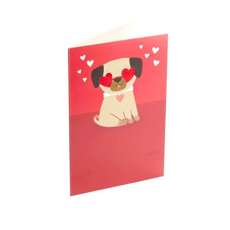 Carte saint-valentin - chiot coeurs - draeger paris