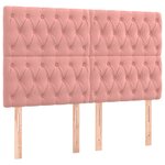 vidaXL Têtes de lit 4 Pièces Rose 80x7x78/88 cm Velours