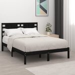 vidaXL Cadre de lit sans matelas noir 200x200 cm bois massif de pin