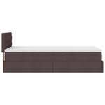 vidaXL Cadre de lit ottoman avec matelas marron foncé 90x190 cm tissu