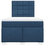 vidaXL Sommier à lattes de lit avec matelas bleu 120x190 cm tissu