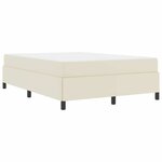 vidaXL Cadre de lit avec matelas Crème 140 x 190 cm Faux cuir