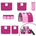 vidaXL Lit mezzanine pour enfants Noir et rose 79 5 x 200 cm Métал