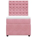 vidaXL Sommier à lattes de lit avec matelas Rose 100x200 cm Velours