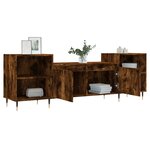 vidaXL Meuble TV Chêne fumé 160x35x55 cm Bois d'ingénierie