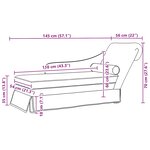 vidaXL Fauteuil long avec traversin et accoudoir droit rose lin