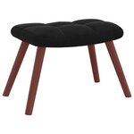 vidaXL Chaise de relaxation avec repose-pied Noir Velours