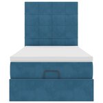 vidaXL Cadre de lit ottoman avec matelas bleu foncé 80x200 cm velours