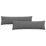 vidaXL Coussins de canapé 2 Pièces Gris foncé 145 x 40 cm tissu