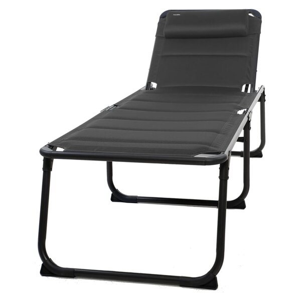 Travellife Chaise longue de camping pliable Barletta Relax Gris