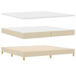 lit à ressort vidaXL avec matelas - Crème - 200x200 cm - Tissu