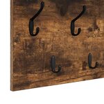 vidaXL Porte-manteau mural avec étagère Chêne fumé Bois d'ingénierie