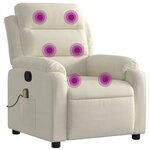 vidaXL Fauteuil de massage inclinable crème velours