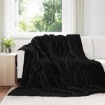 vidaXL Jeté Noir 240 x 220 cm Toison