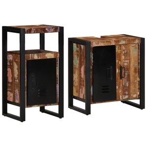 vidaXL Ensemble de mobilier de salle de bain avec étagère 2 Pièces