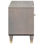 vidaXL Meuble TV avec porte Gris 80 x 33 x 46 cm Bois de mangue massif