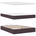 VidaXL Cadre de lit ottoman avec matelas marron foncé 140x200 cm tissu