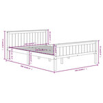 vidaXL Cadre de lit Gris Bois de pin massif 160x200 cm