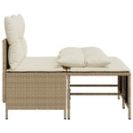 vidaXL Salon de jardin avec coussins 4 Pièces beige résine tressée