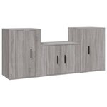 vidaXL Ensemble de meubles TV 3 Pièces Sonoma gris Bois d'ingénierie