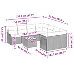 vidaXL Salon d'extérieur 9 pièces  coussins en poly rattan noir