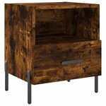 vidaXL Table de chevet chêne fumé 40x35x47 5 cm bois d’ingénierie