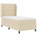 vidaXL Lit à ressorts avec matelas Crème 90 x 200 cm tissu