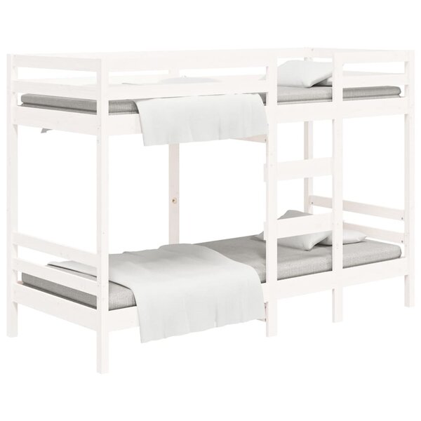 vidaXL Lit superposé sans matelas blanc 90x190 cm bois de pin massif
