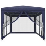 vidaXL Tente de fête avec 6 parois latérales en maille Bleu 3x6 m PEHD