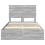vidaXL Lit de Rangement Gris Sonoma 135 x 190 cm Bois d'ingénierie
