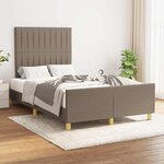 vidaXL Cadre de lit sans matelas taupe 120x190 cm tissu