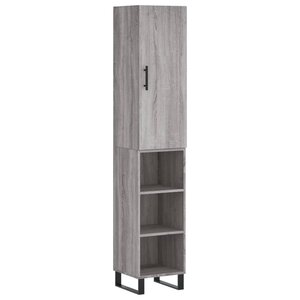 vidaXL Buffet haut Sonoma gris 34 5x34x180 cm Bois d'ingénierie