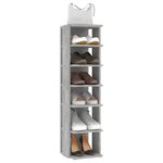 vidaXL Armoire à chaussures Gris béton 27 5x27x102cm Bois d'ingénierie
