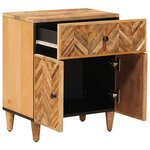 vidaXL Table de chevet Marron 50 x 33 x 60 cm Bois de mangue massif