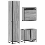 vidaXL Ensemble de meubles de salle de bain 3 Pièces Sonoma gris
