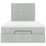 vidaXL Cadre de lit ottoman avec matelas gris clair 120x190 cm velours