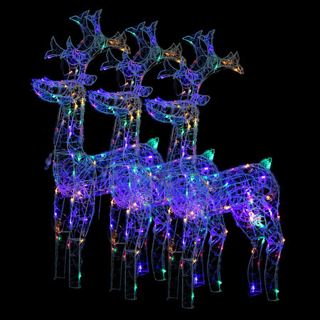 vidaXL Décorations de Noël de renne 3 Pièces 60x16x100 cm Acrylique