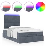 vidaXL Cadre de lit ottoman avec matelas gris foncé 120x190 cm velours